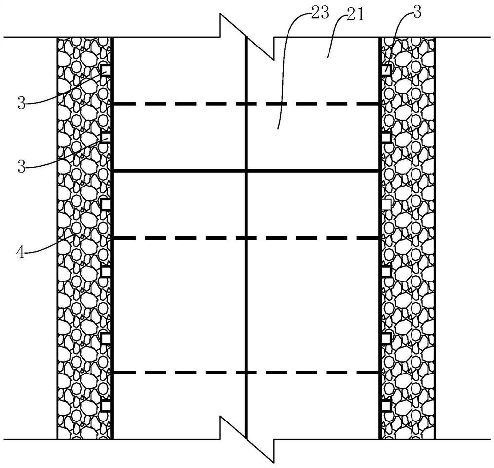 Construction road structure on soft soil foundation and construction method