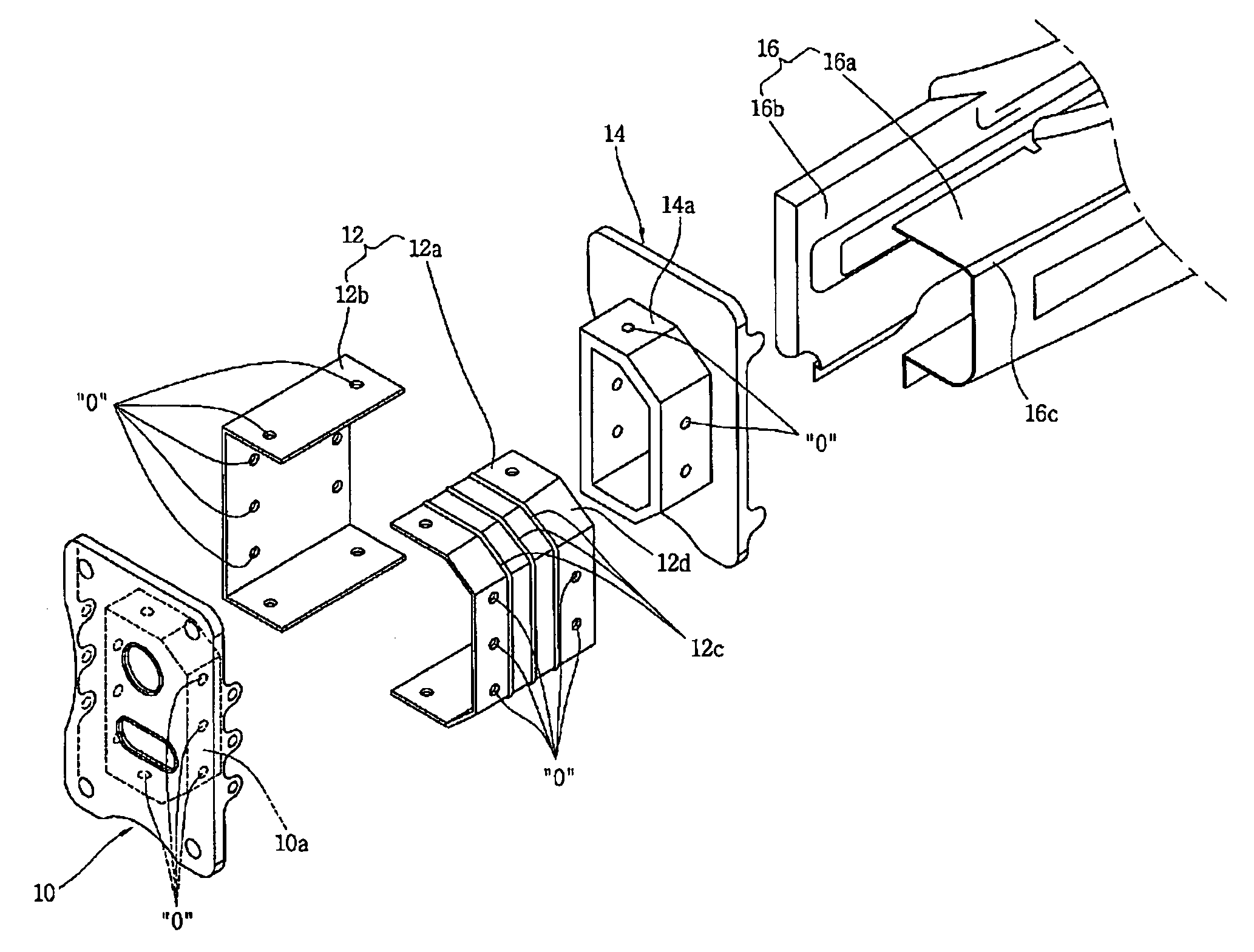 Front structure for car body