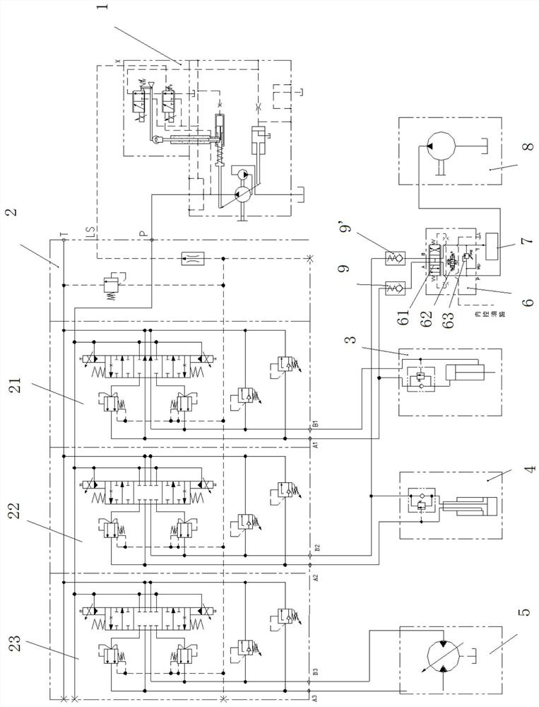 Hydraulic transmission system and crane