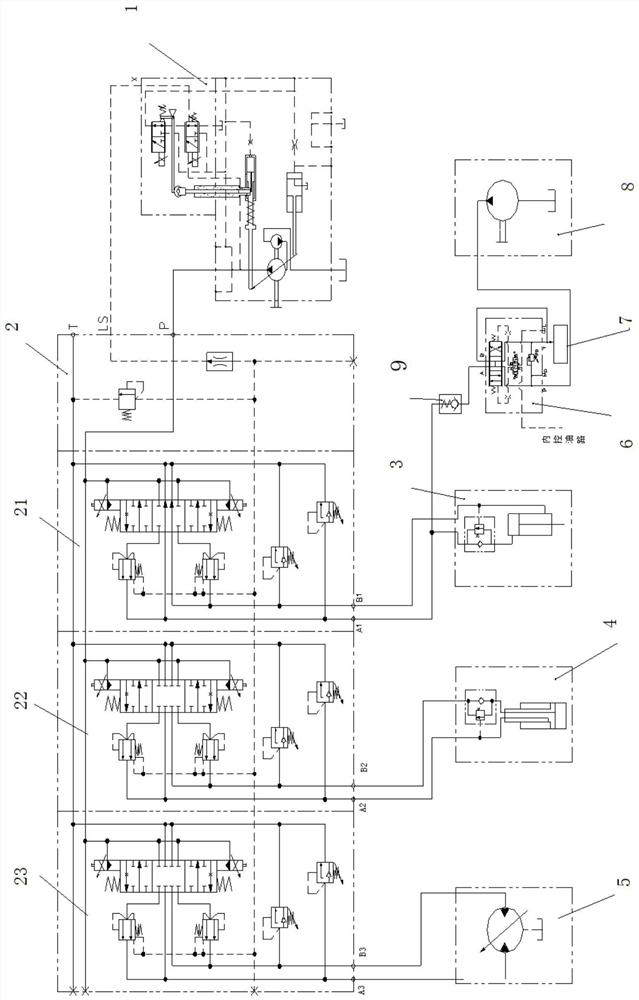 Hydraulic transmission system and crane