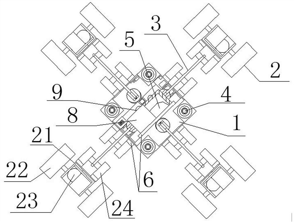 A telescopic support type multi-eye wireless pipeline detection robot