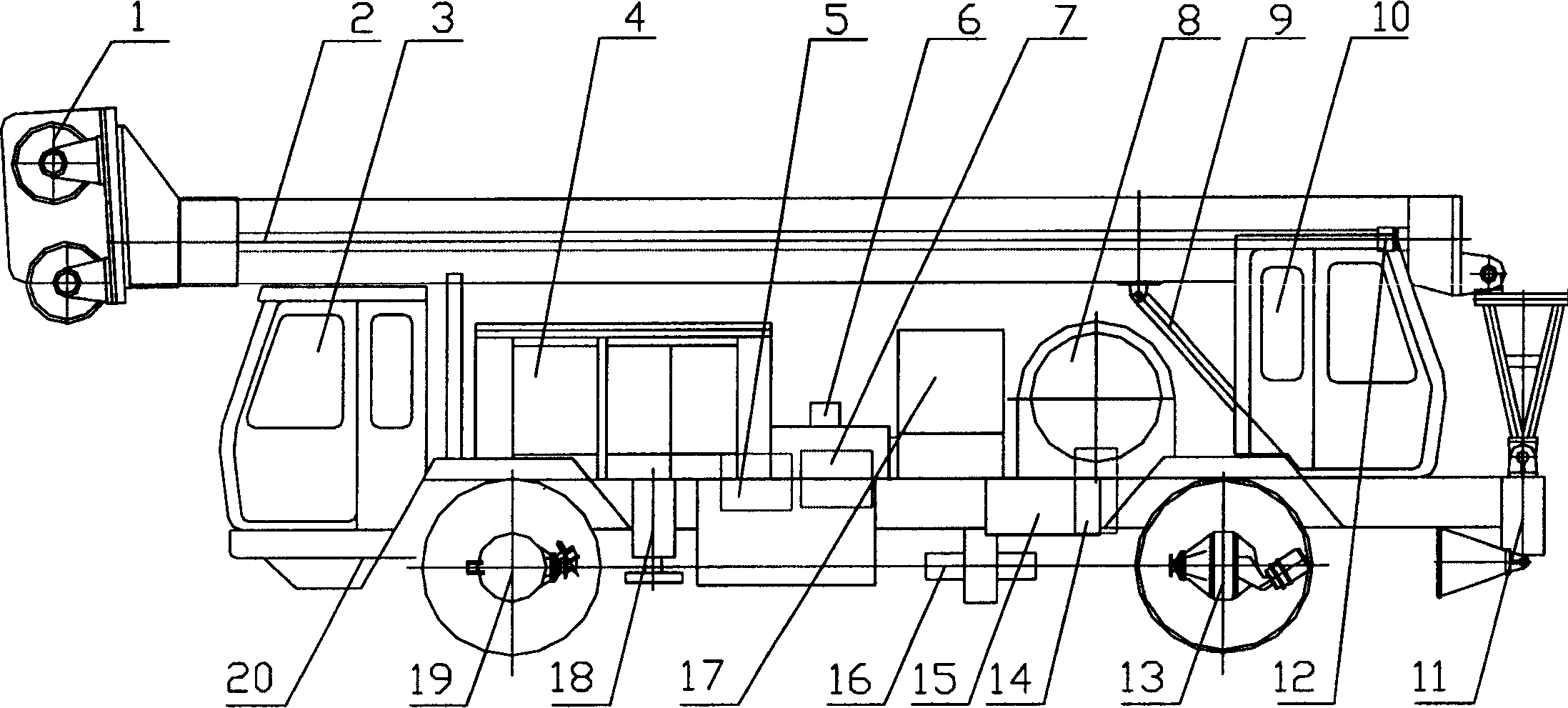 Wheel type hydraulic drifting machine