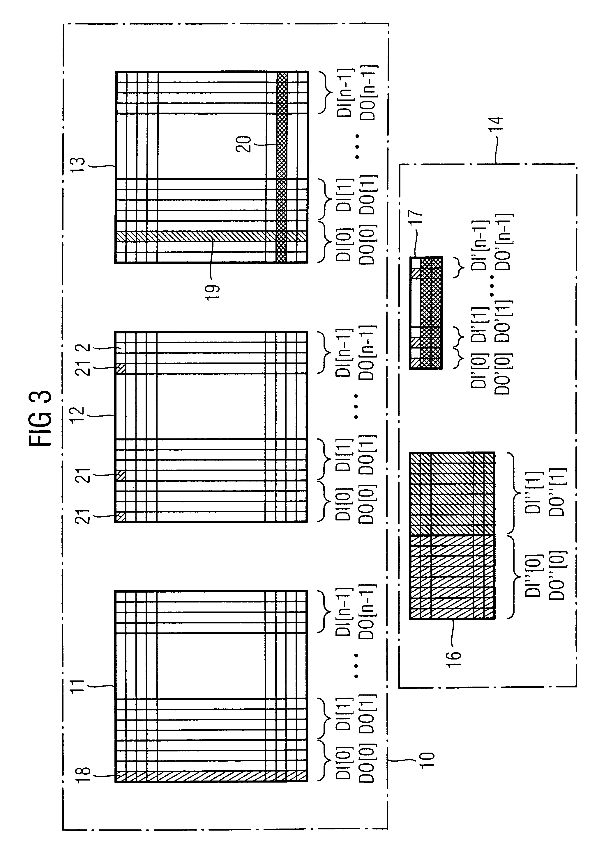 Memory circuit with flexible bitline-related and/or wordline-related defect memory cell substitution