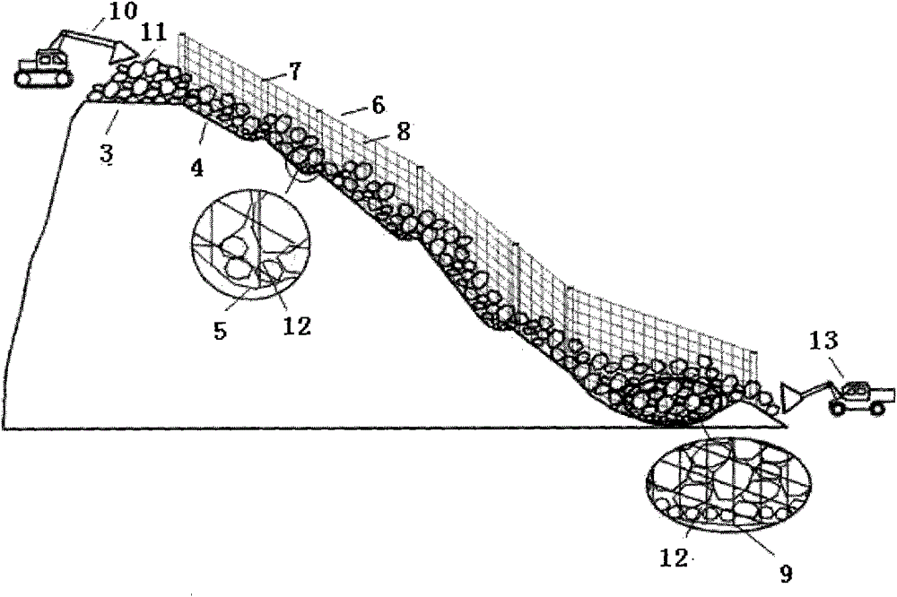 A kind of vertical transportation system and transportation method for mountain stone materials