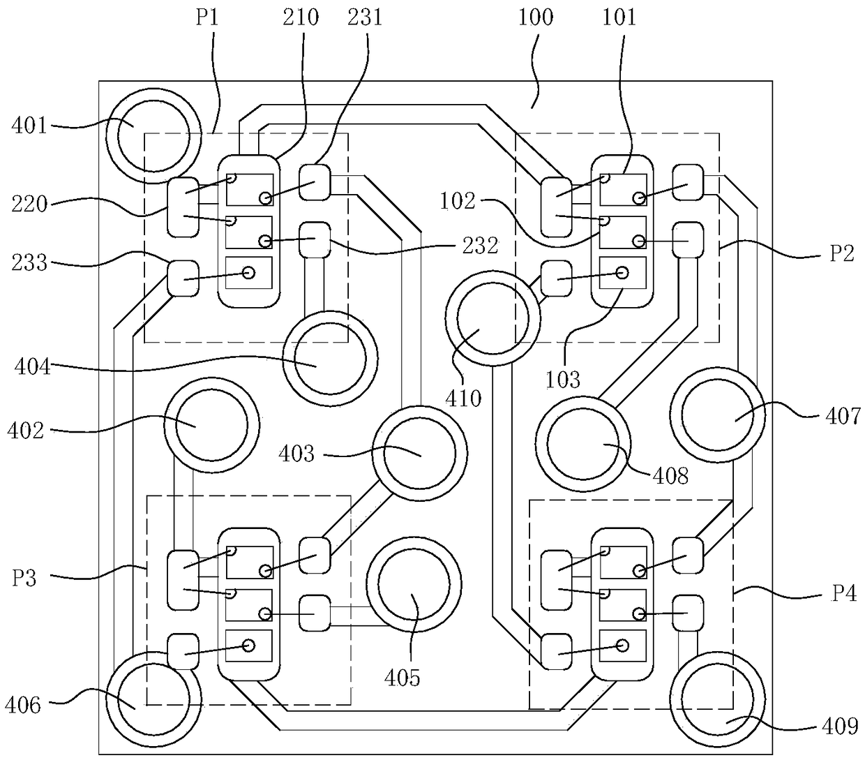 An LED display unit group and a display panel