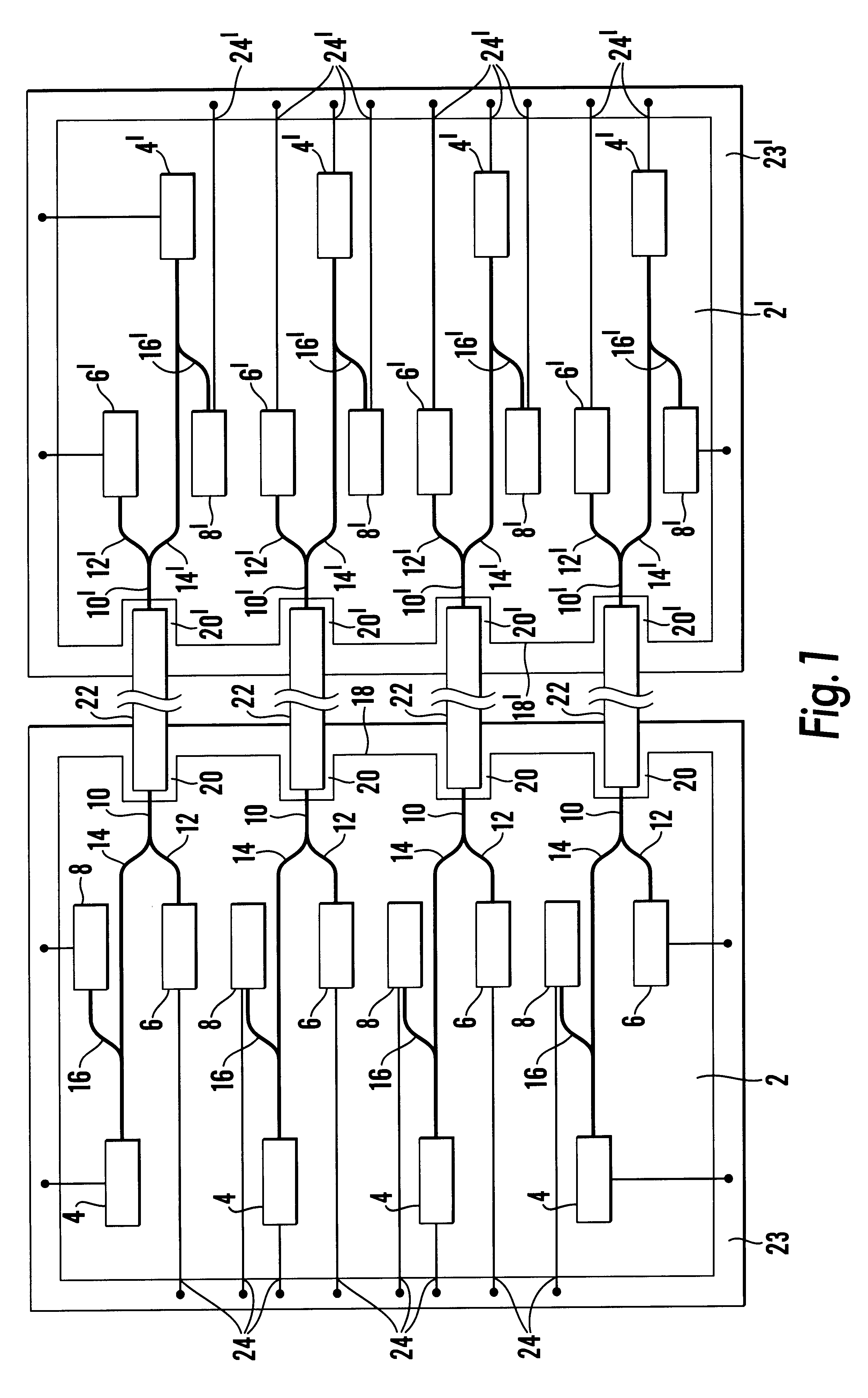 Optical link between electrical circuit boards