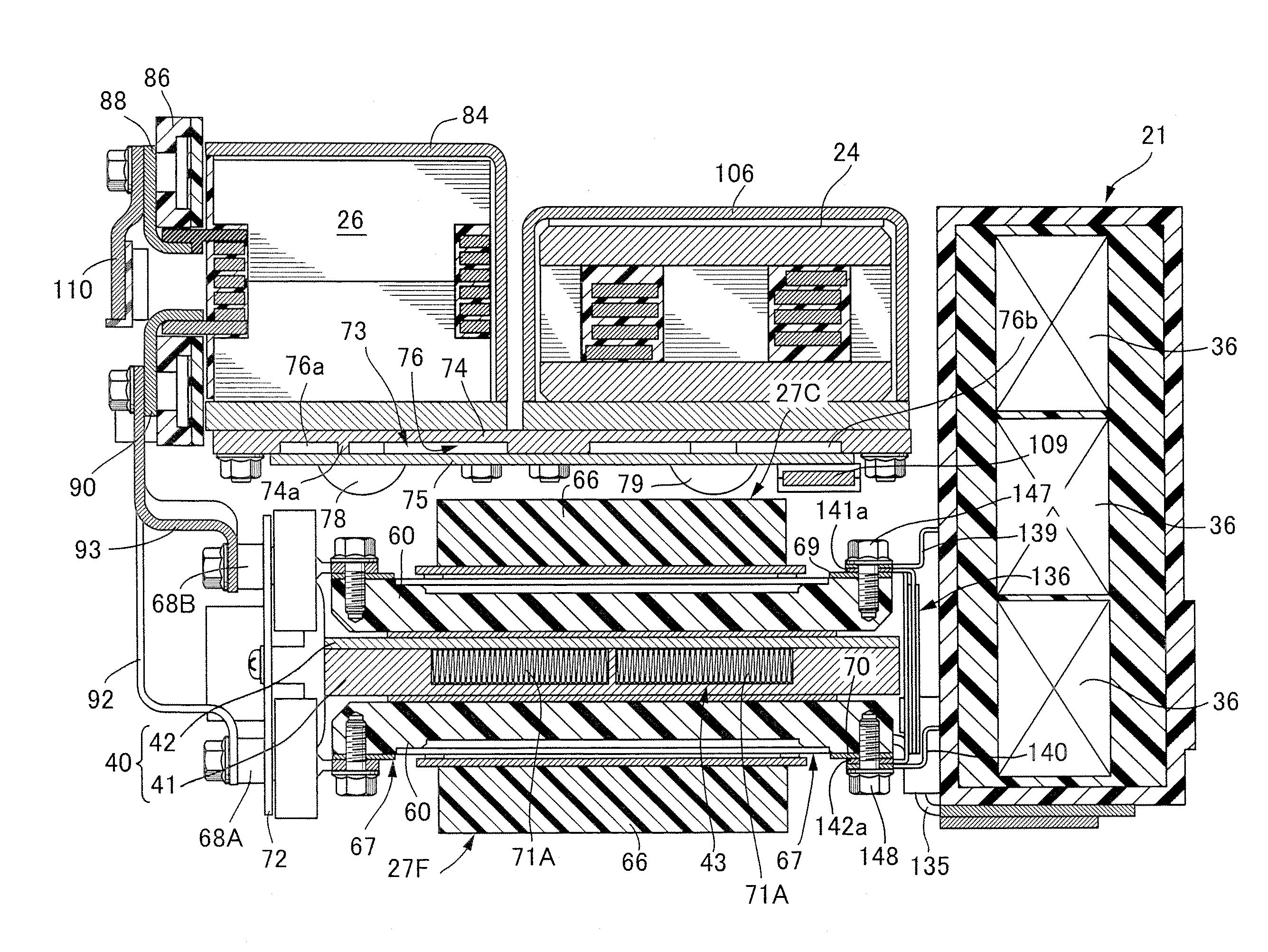 Cooling device for semiconductor element module and magnetic part