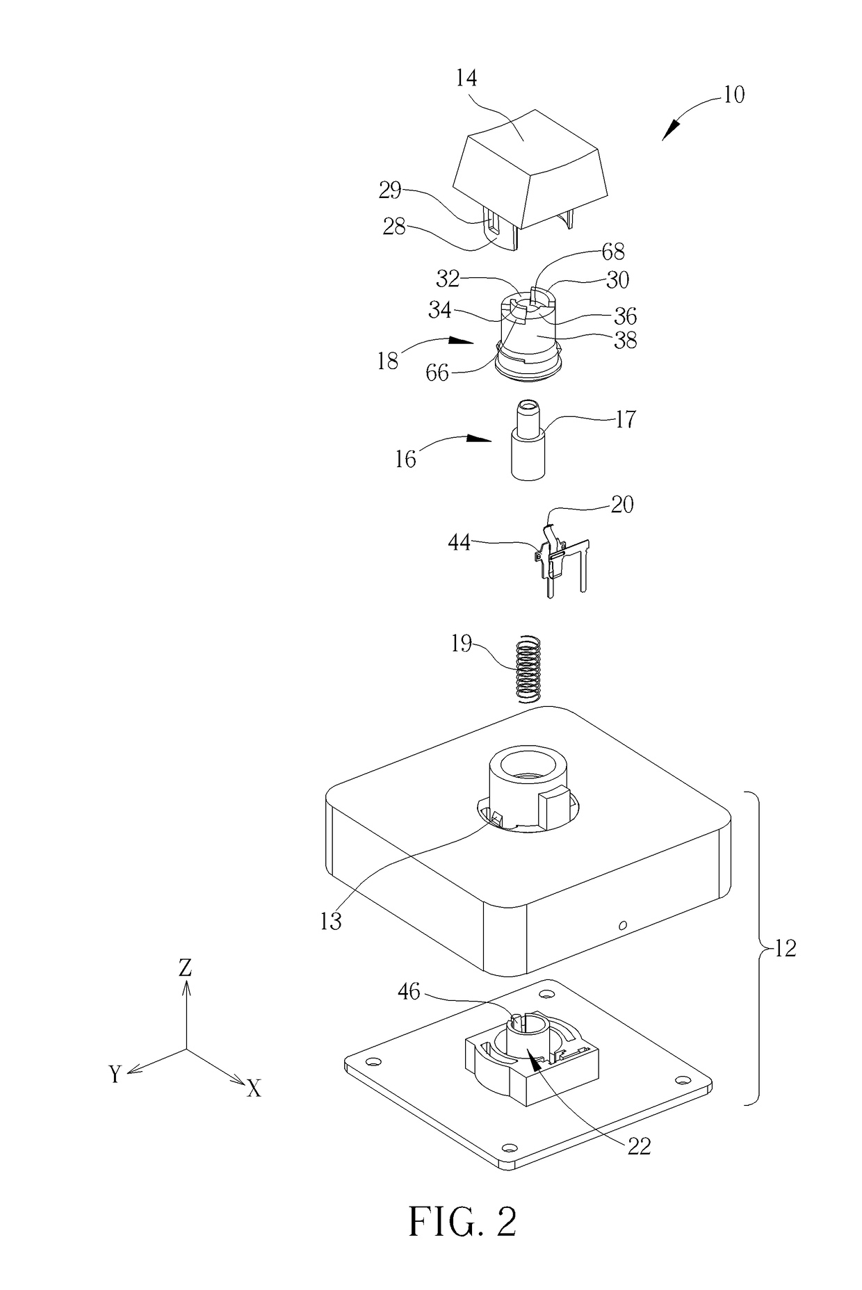 Keyswitch with adjustable tactile feedback and switch thereof