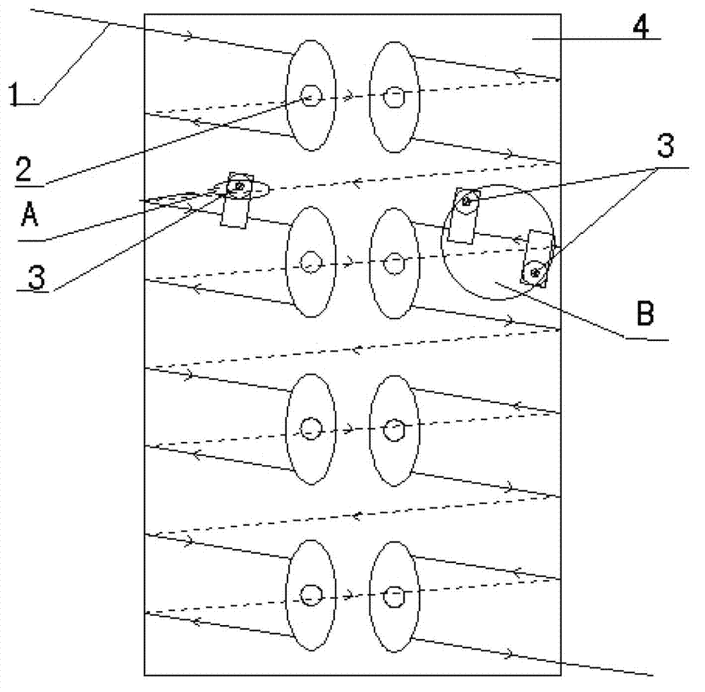 Fixed device and furnace body temperature measuring optical cable wiring method