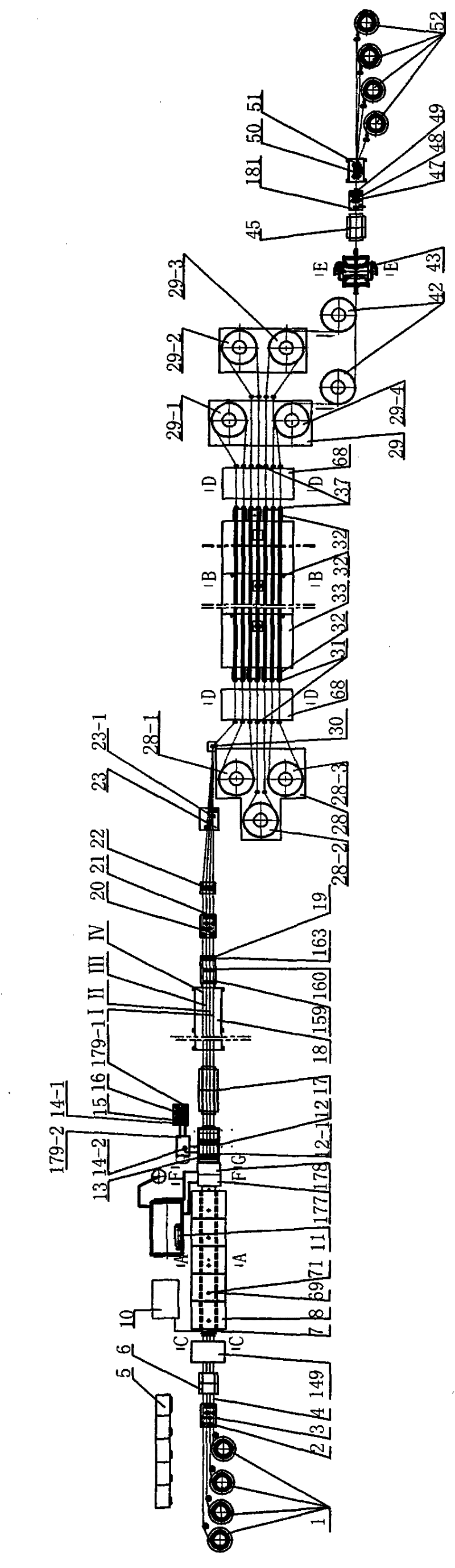 Multifunctional same-furnace multi-band bimetal strip saw blade heat treatment full-automatic production line and process thereof