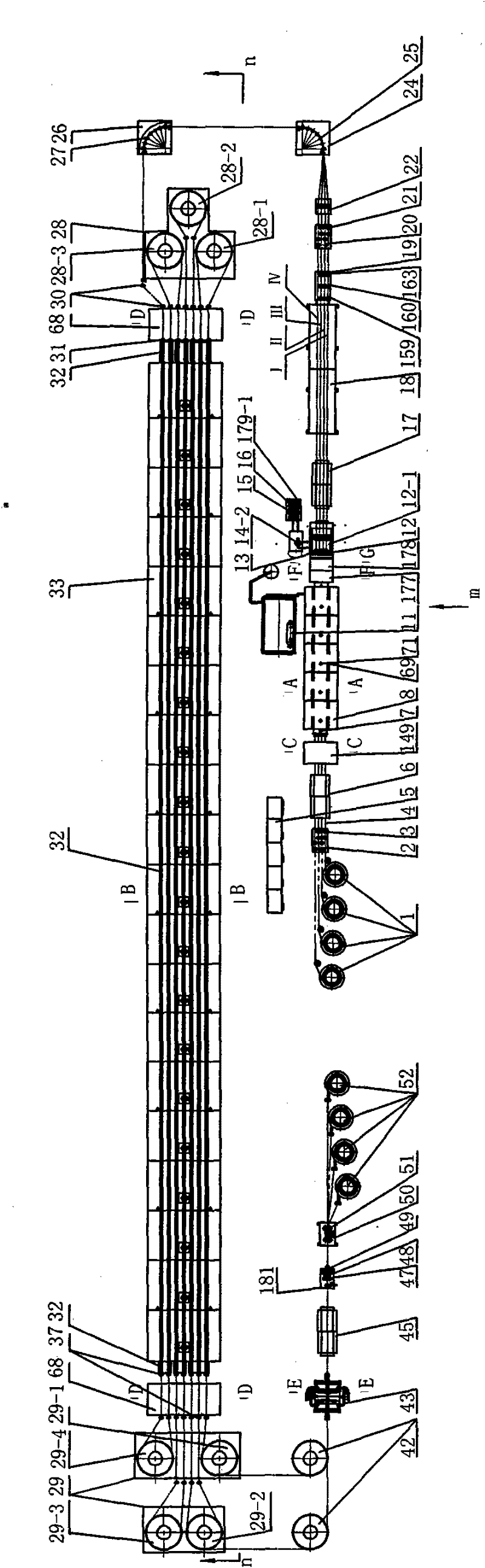 Multifunctional same-furnace multi-band bimetal strip saw blade heat treatment full-automatic production line and process thereof