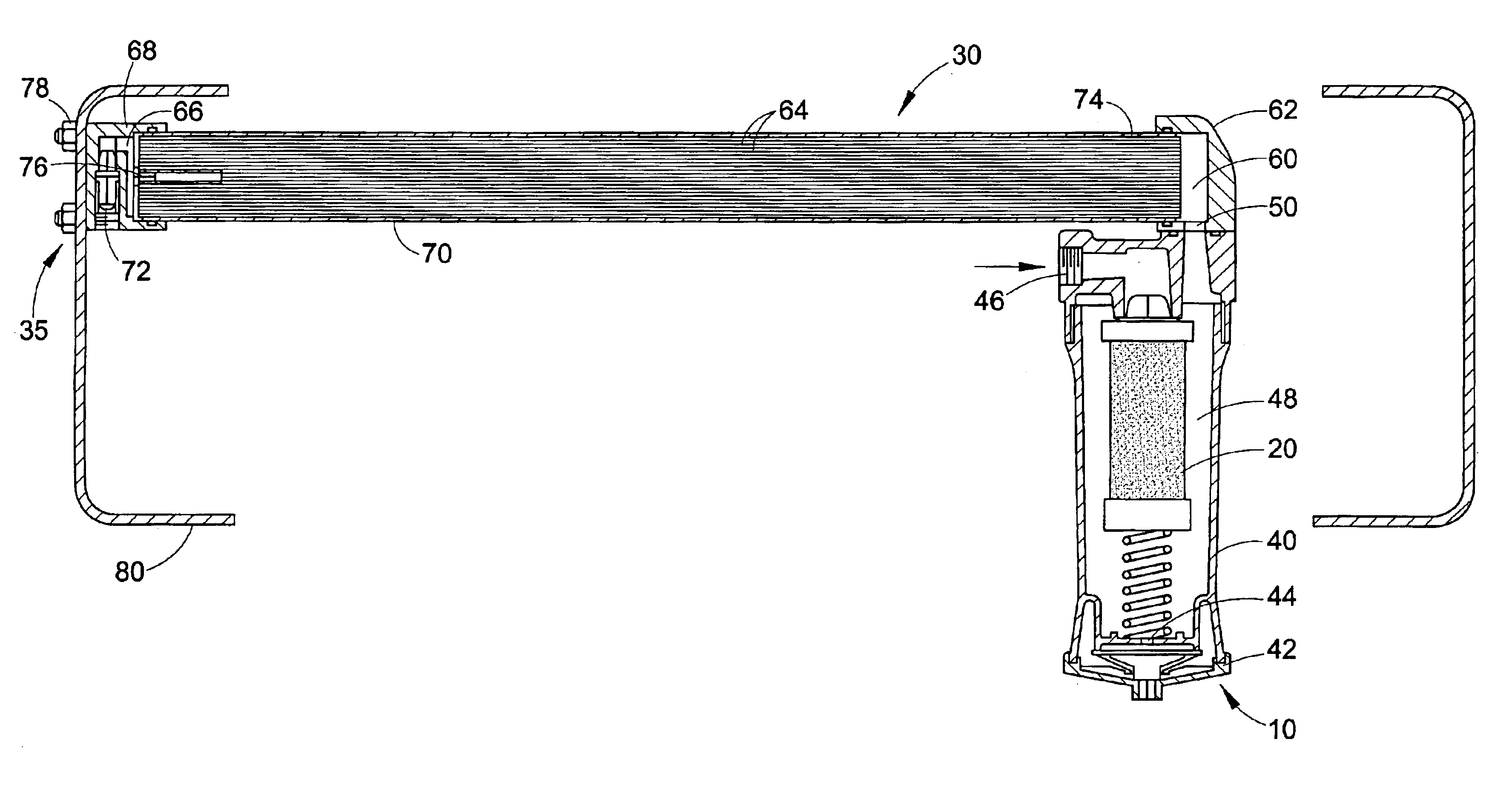 Membrane air dryer for vehicle air brake system