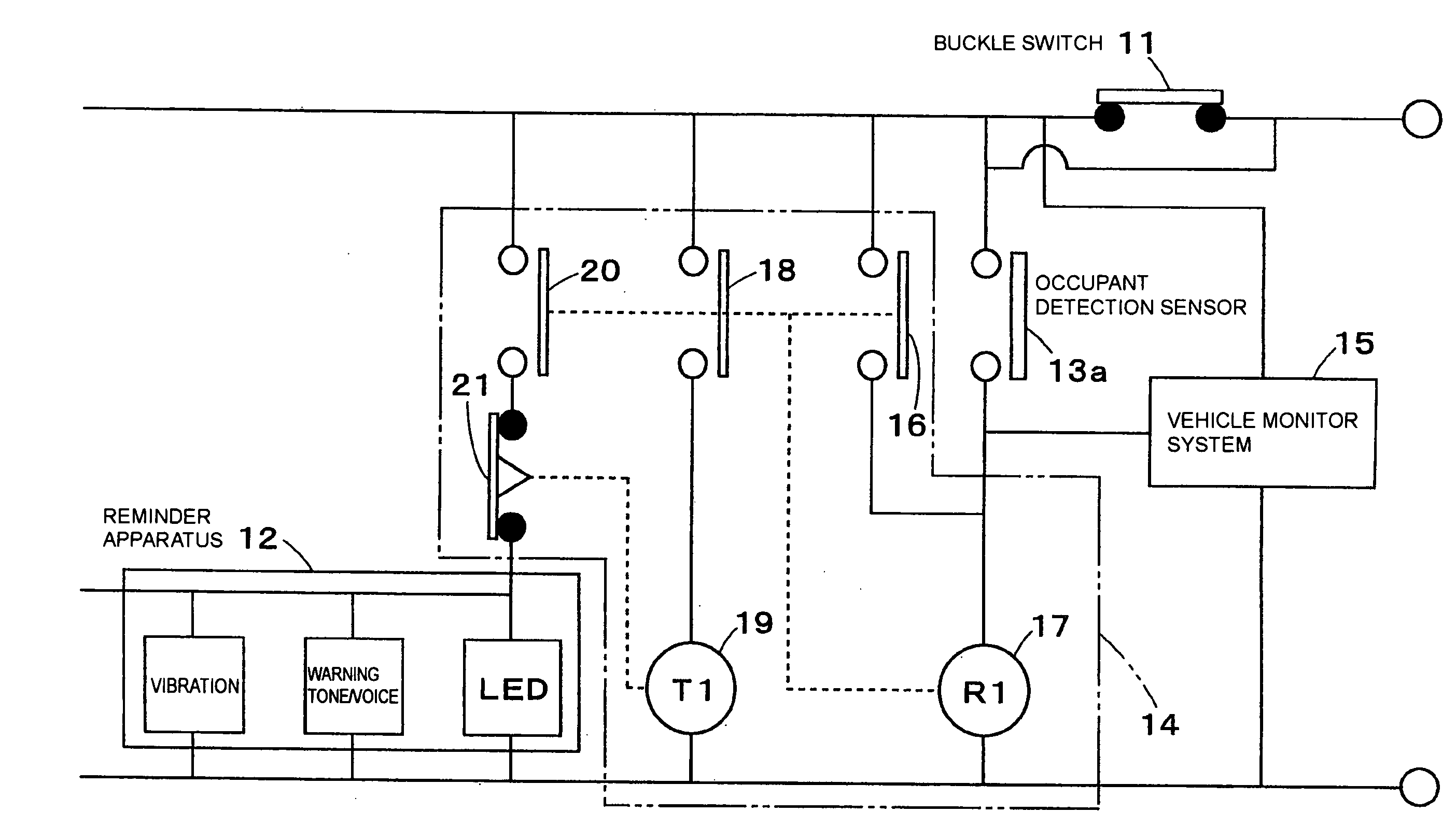 Buckle, seat-belt reminder apparatus using the buckle, and seat-belt apparatus having the seat-belt reminder apparatus