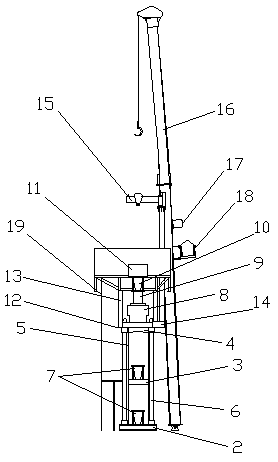 Multi-cylinder lifting and rotating integrated marine hydraulic workover rig