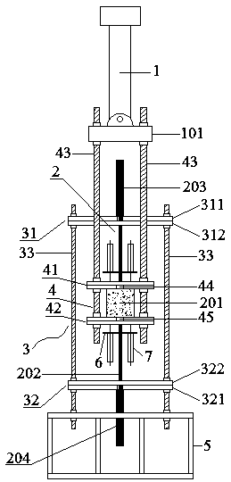 Testing device and method for bidirectional tensile bonding of weak-rigidity reinforcement