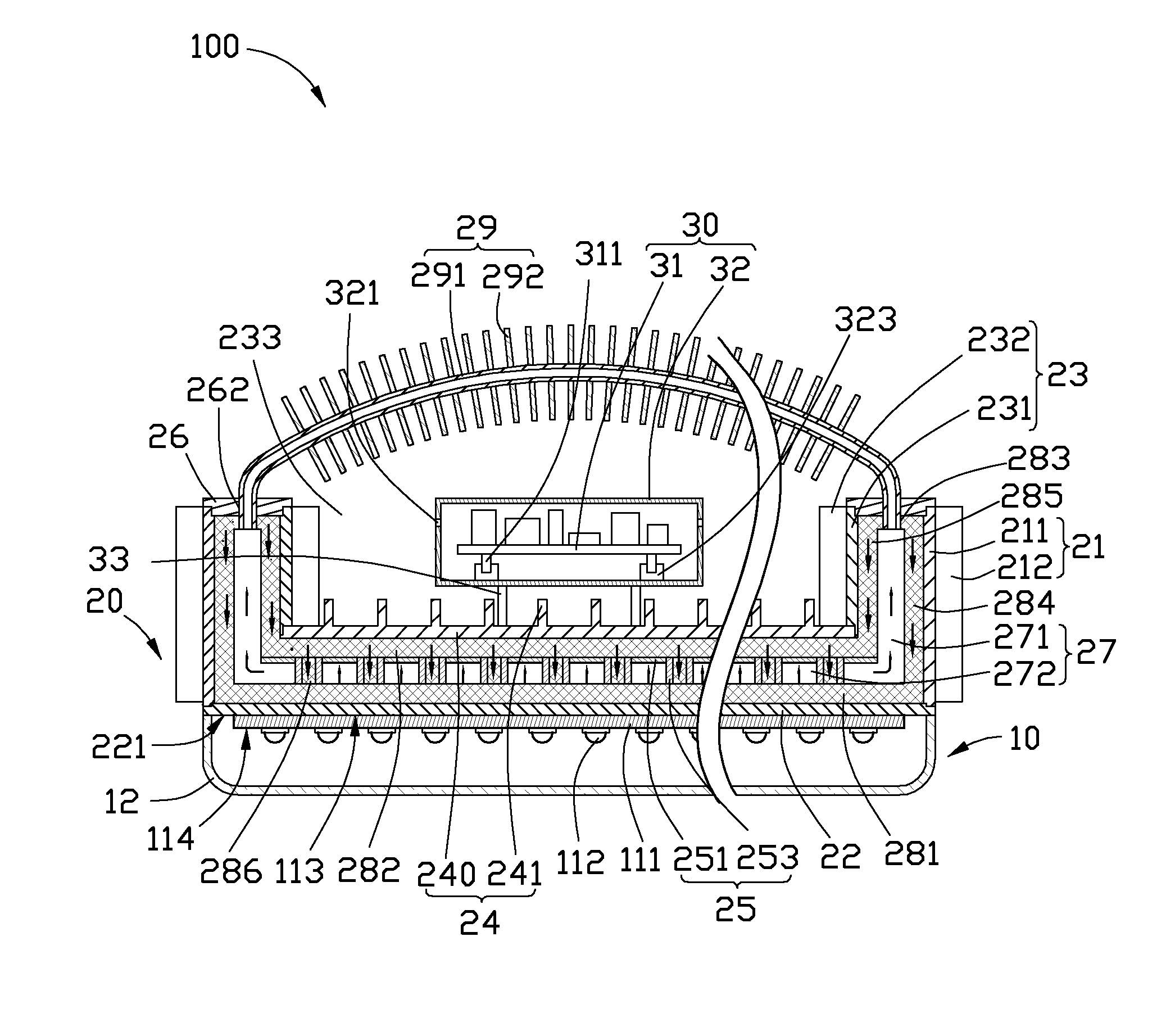 LED illuminating device