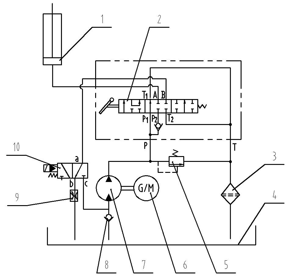 Energy recovery type lifting hydraulic system for hoisting and conveying machine