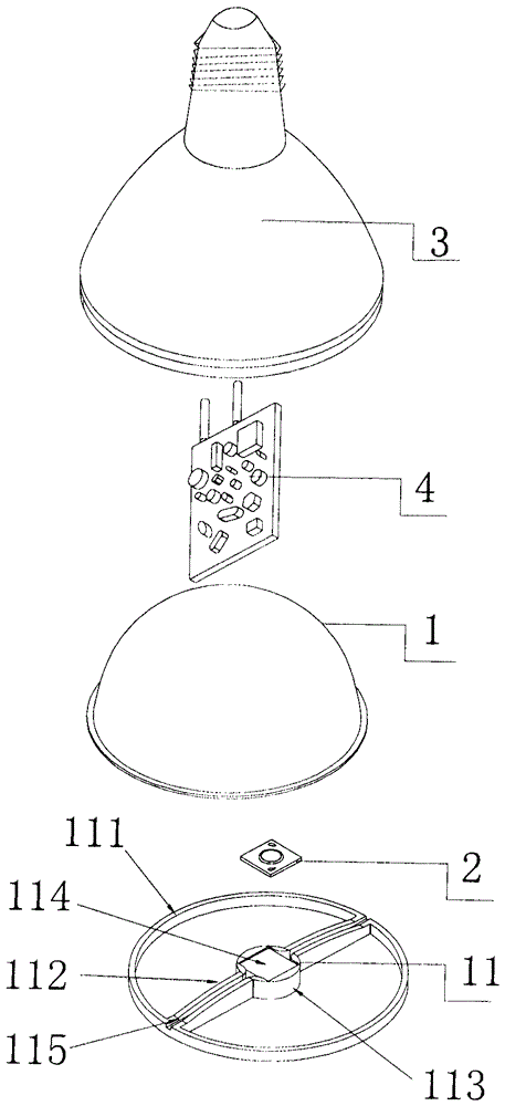 Method of improving secondary optical radiation glare of LED light source and LED lamp adopting method