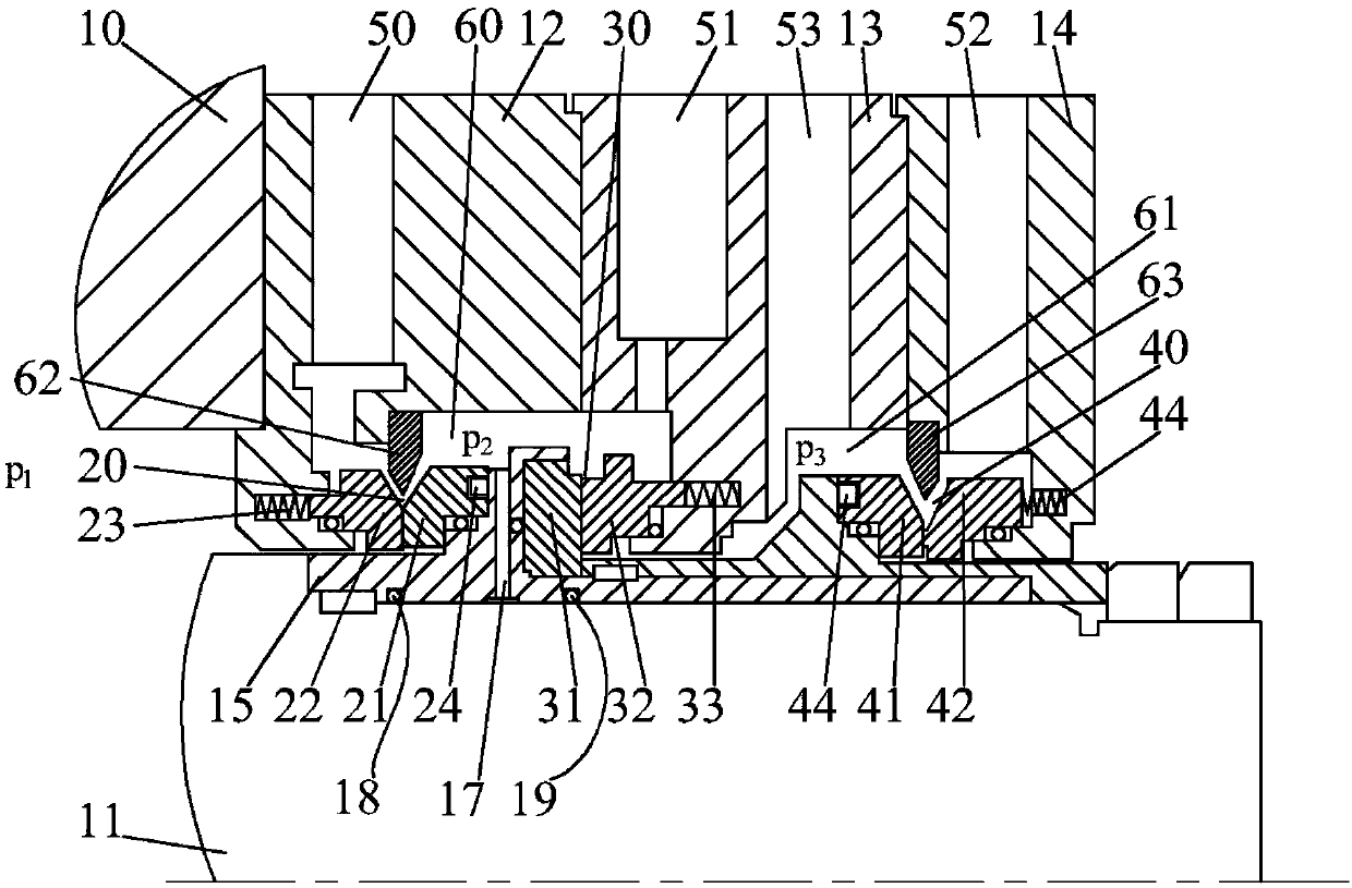 Tandem type mechanical seal for high-temperature high-pressure multistage pump