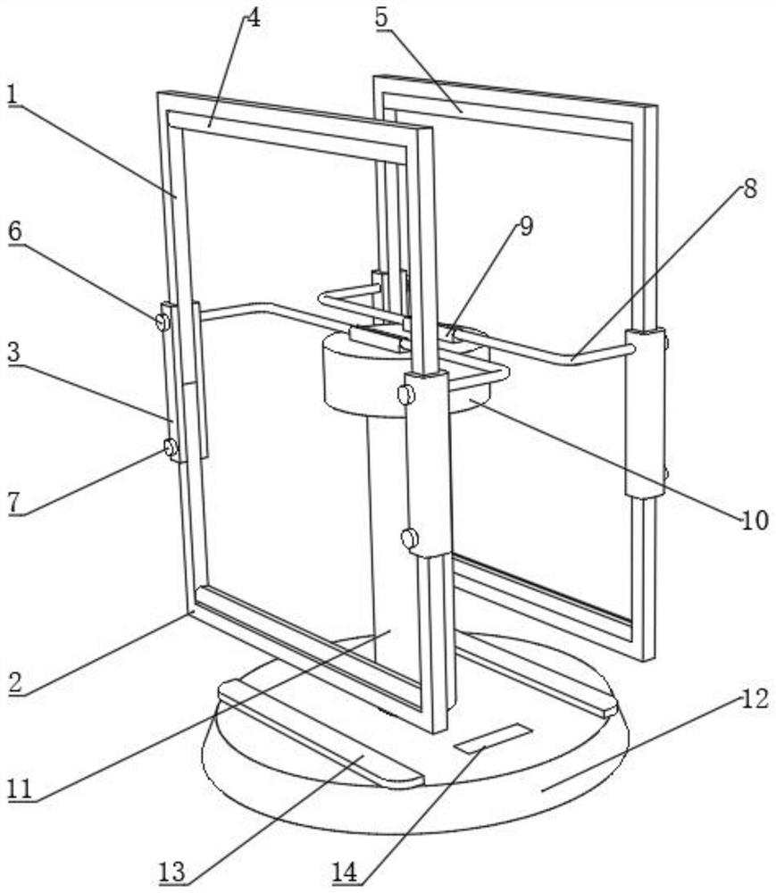 Roll screen display device capable of displaying in multiple directions