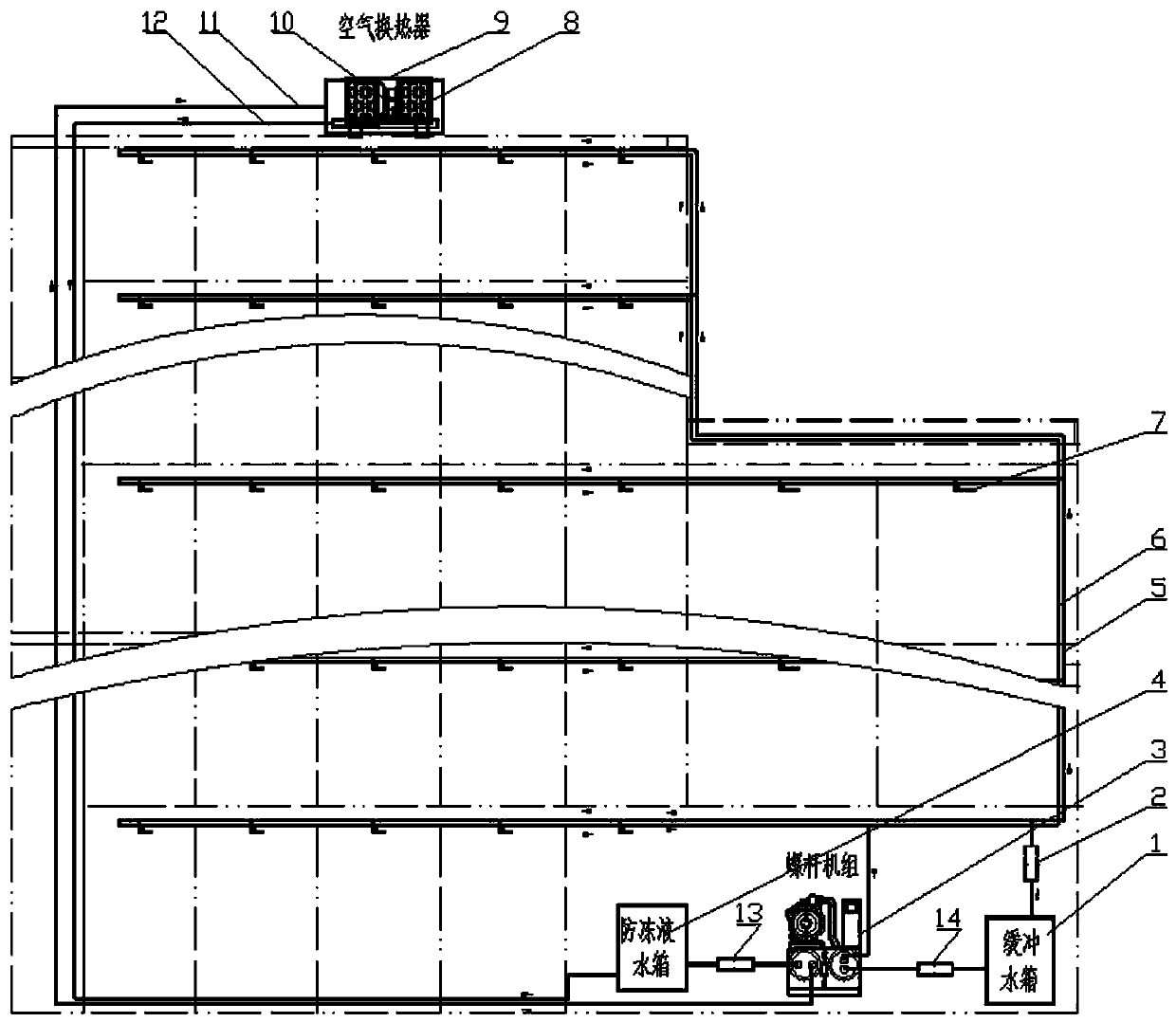 Split type air source heat pump system