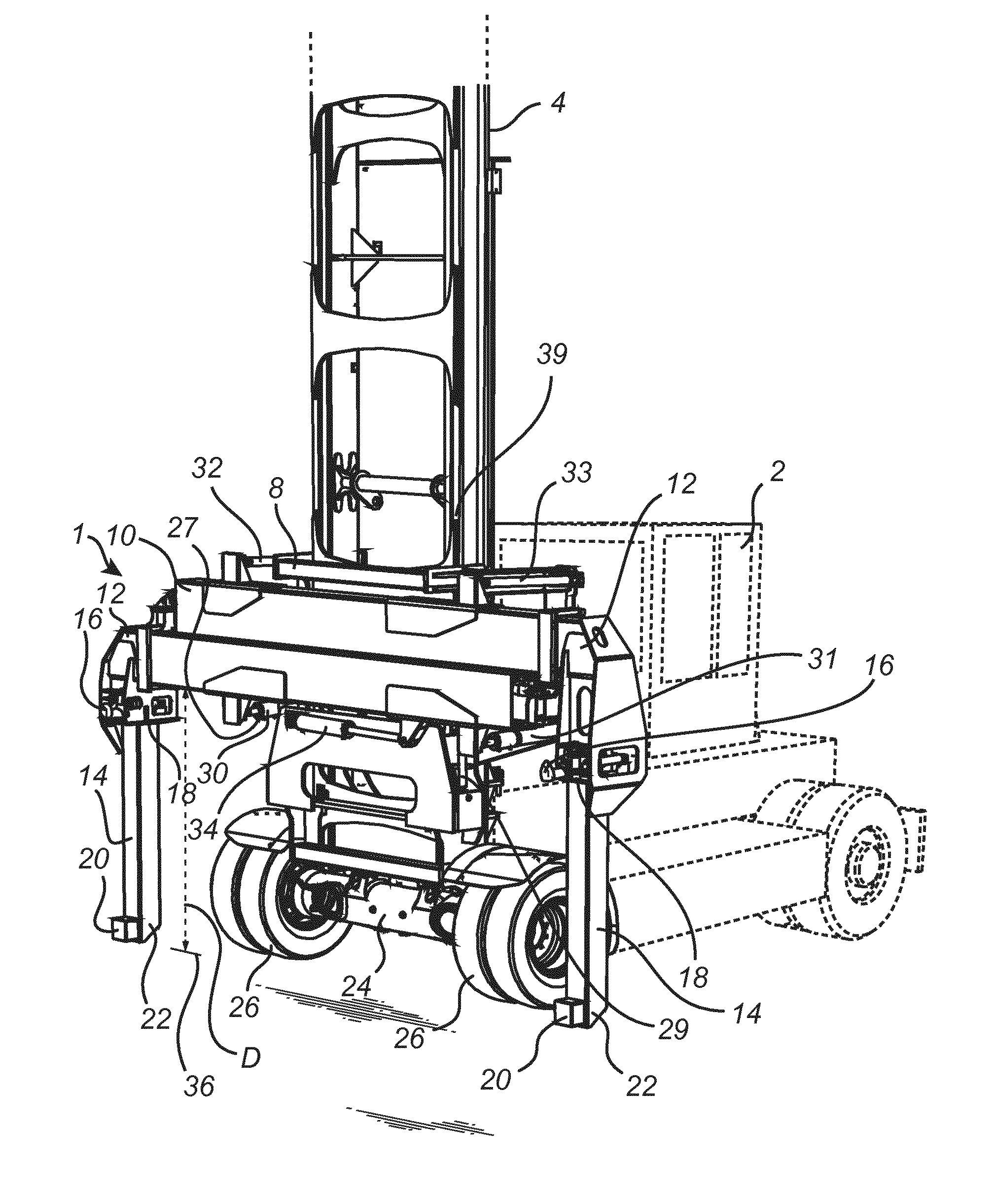 Side lift spreader