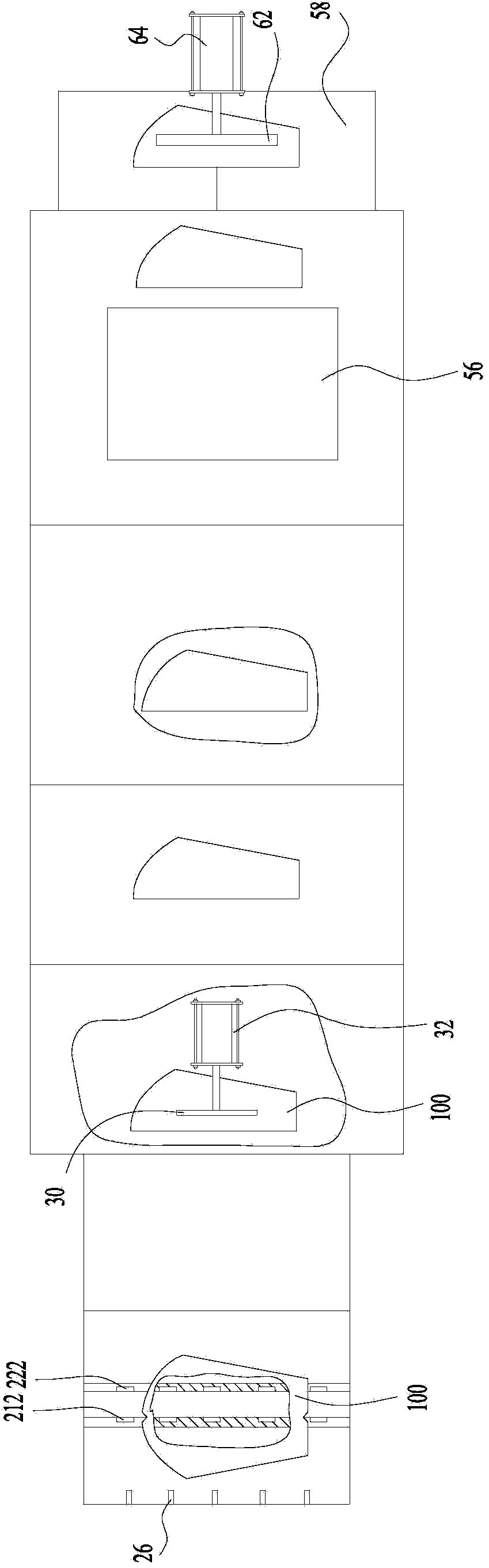 Device and system for continuously pressing and ironing clothing cut parts