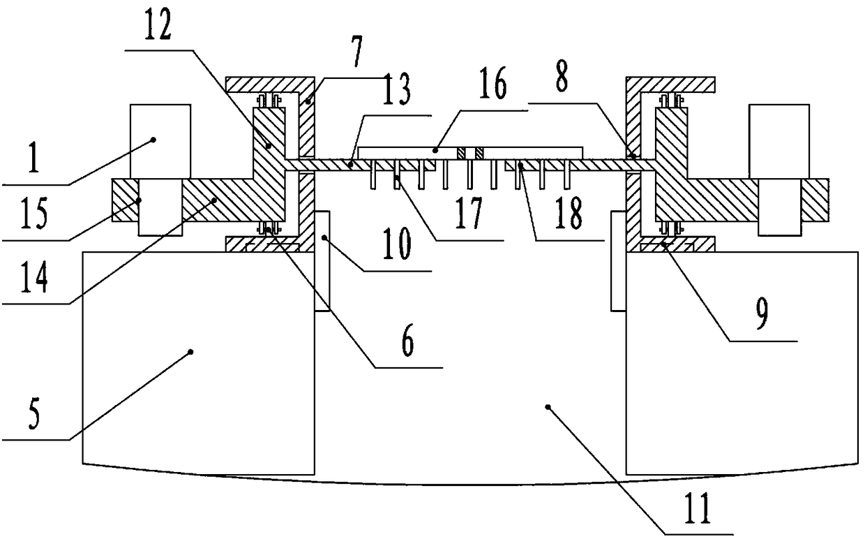 Fault testing device of power generator stator core and testing method of testing device