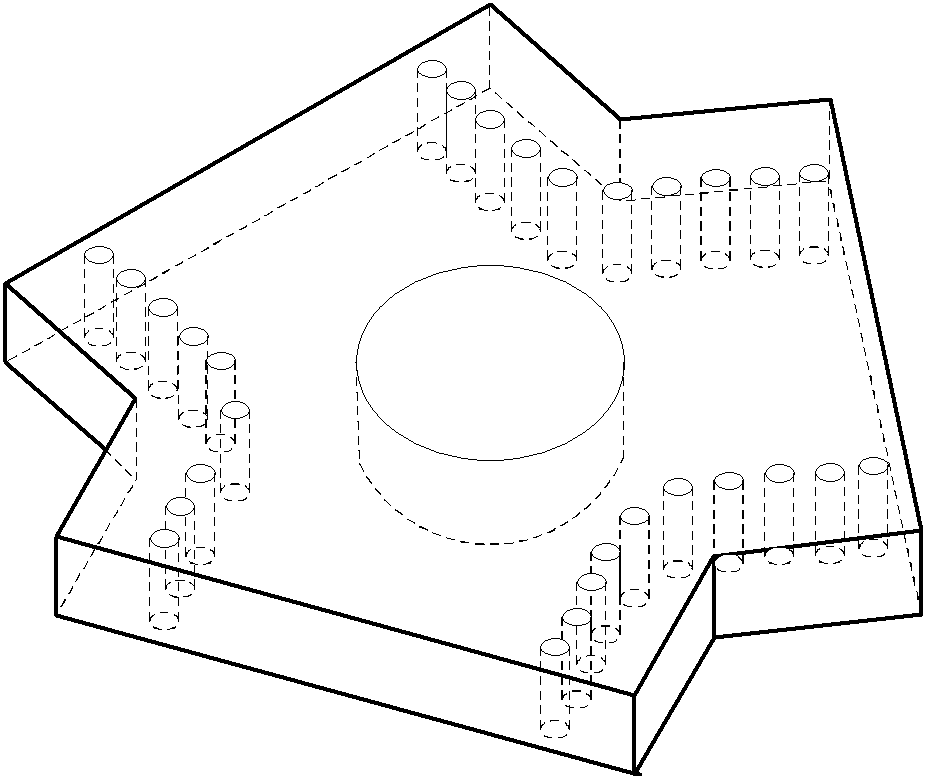 T-shaped port planar integrated waveguide circulator