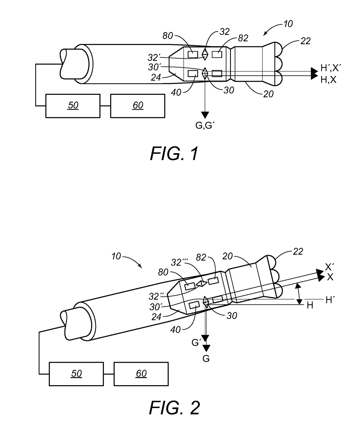 Method for determining position with improved calibration  with opposing sensors