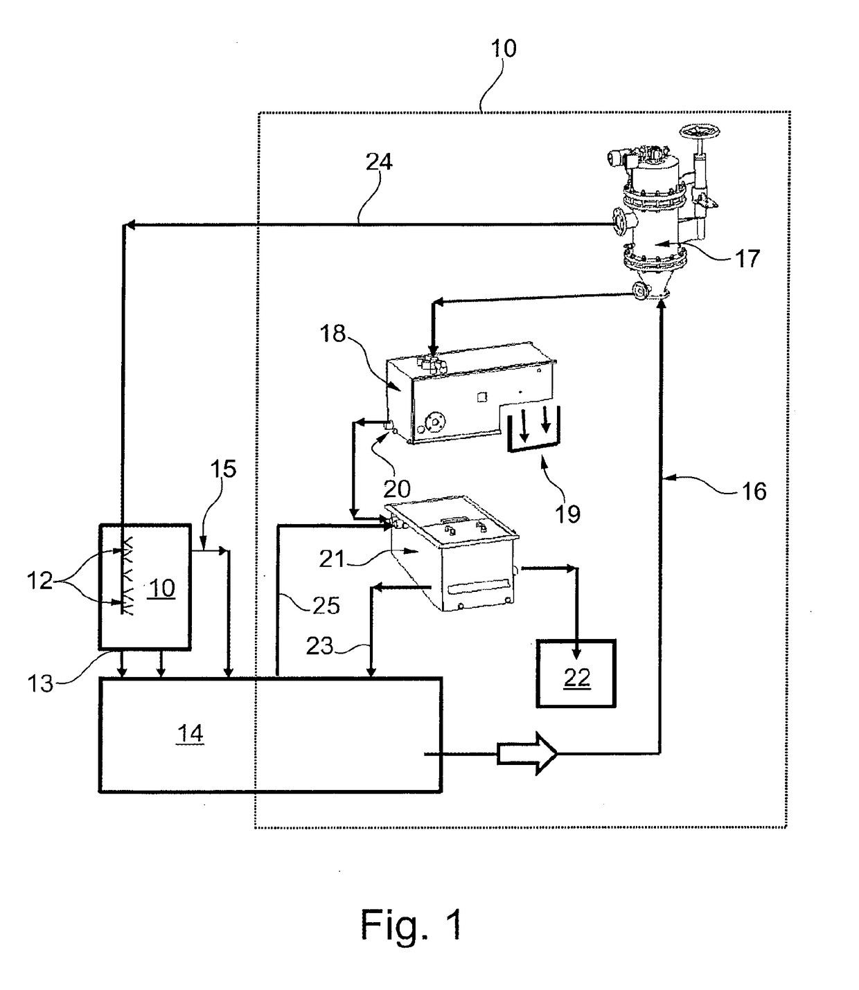 Industrial cleaning installation with a filter arrangement and corresponding process