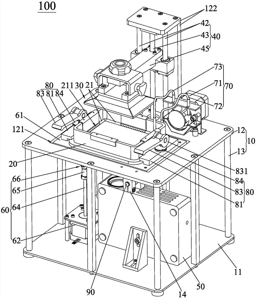 Lower exposure type ceramic photocuring 3D printing equipment and manufacturing method thereof