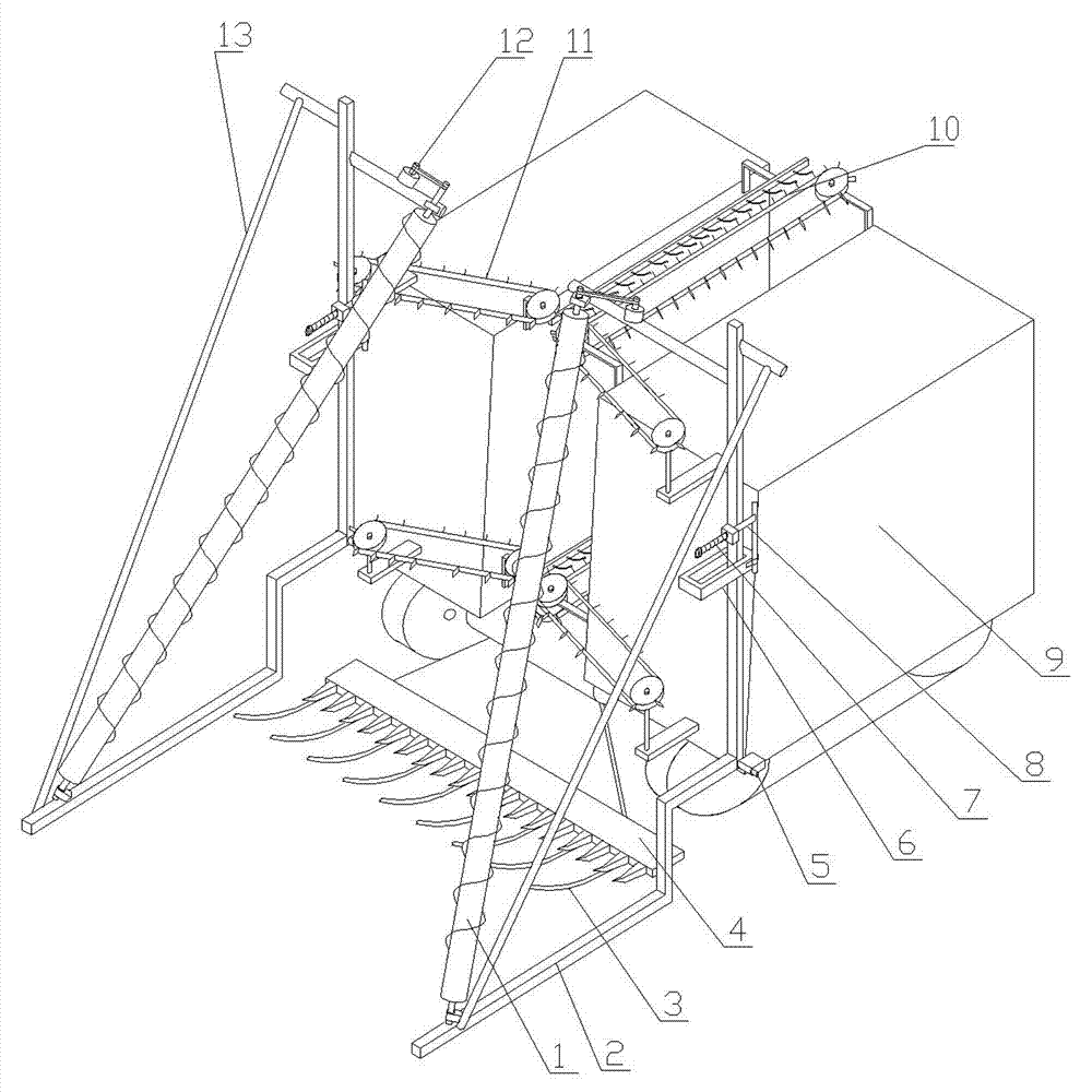 Long-stalked crop harvester