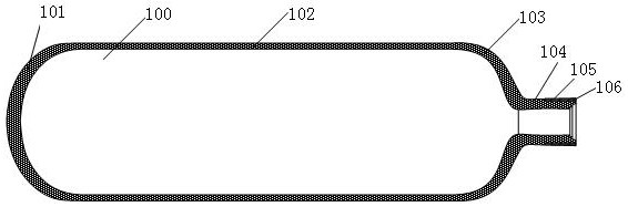 Vehicle-mounted light full-winding fiber reinforced aluminum lining high-pressure hydrogen storage cylinder