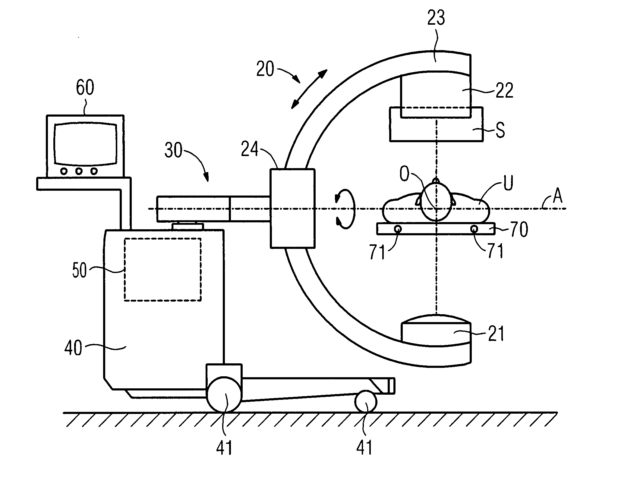 Method for recording projection data sets of an object under examination