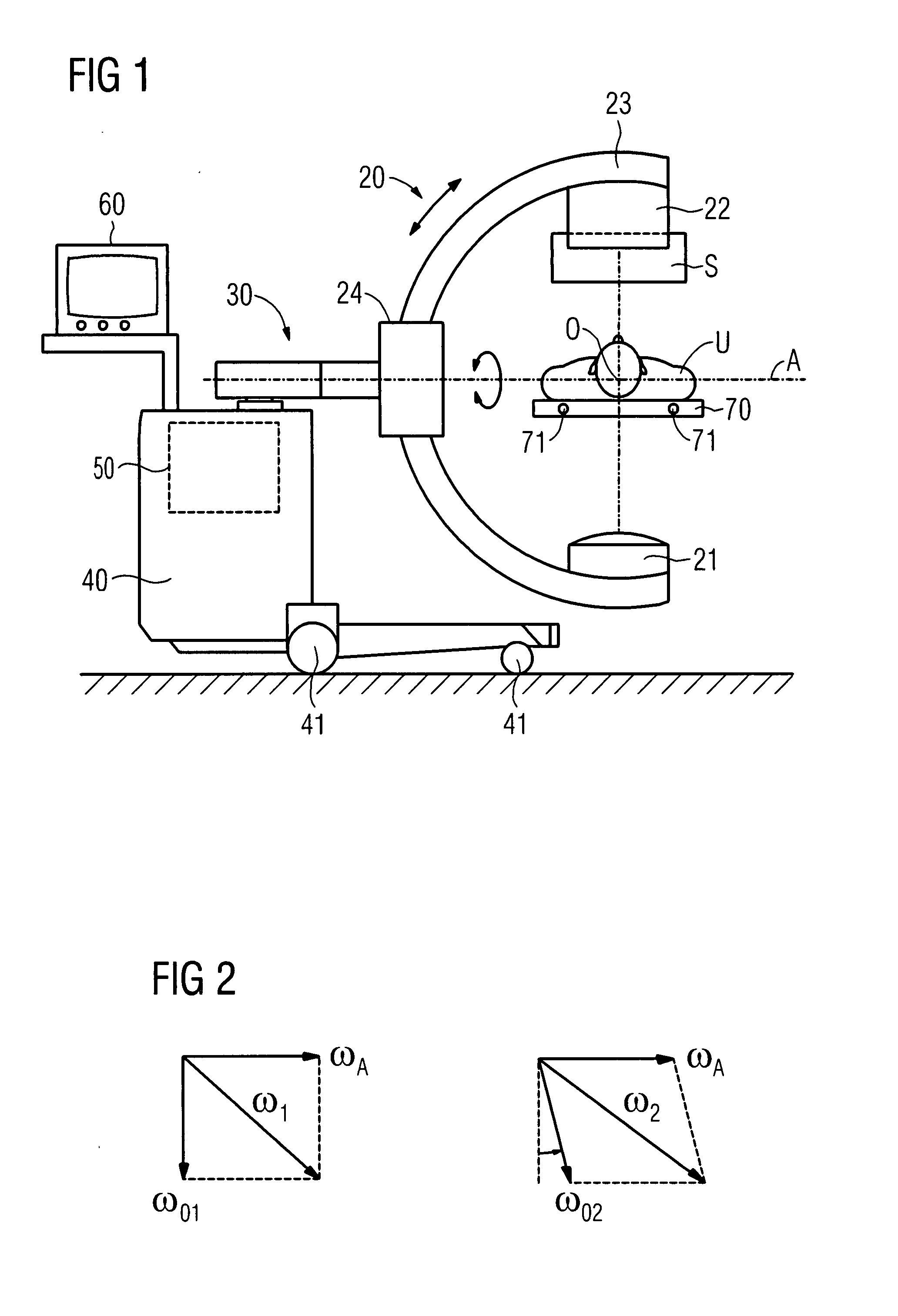 Method for recording projection data sets of an object under examination