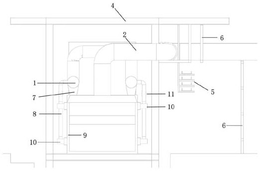 A method for installing an aluminized pipeline in a drying furnace of a continuous annealing unit