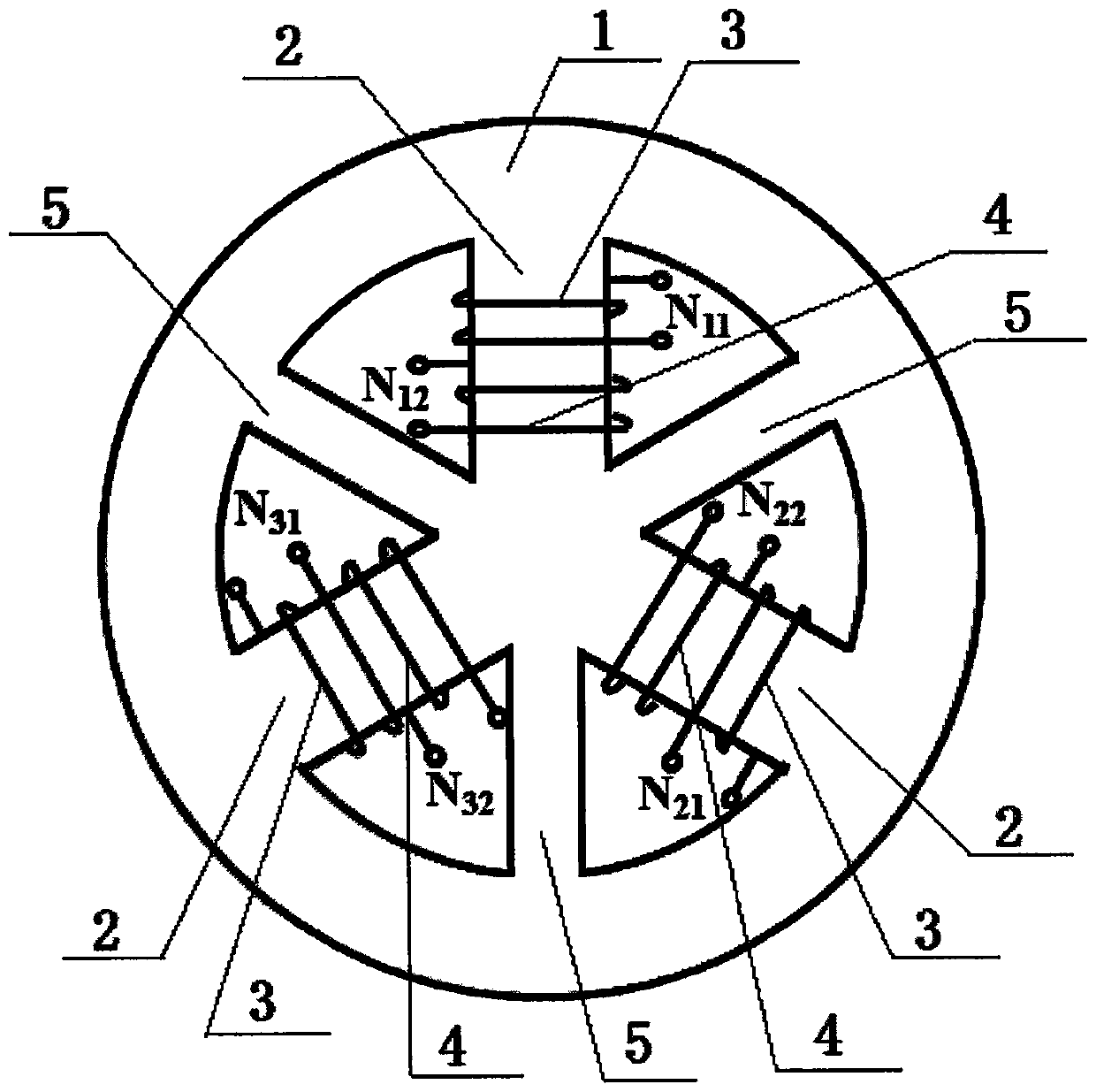 Multi-phase symmetrical integrated magnetic component of magnet yoke closed type