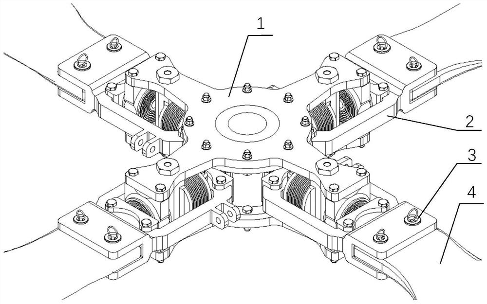 A helicopter rigid rotor hub