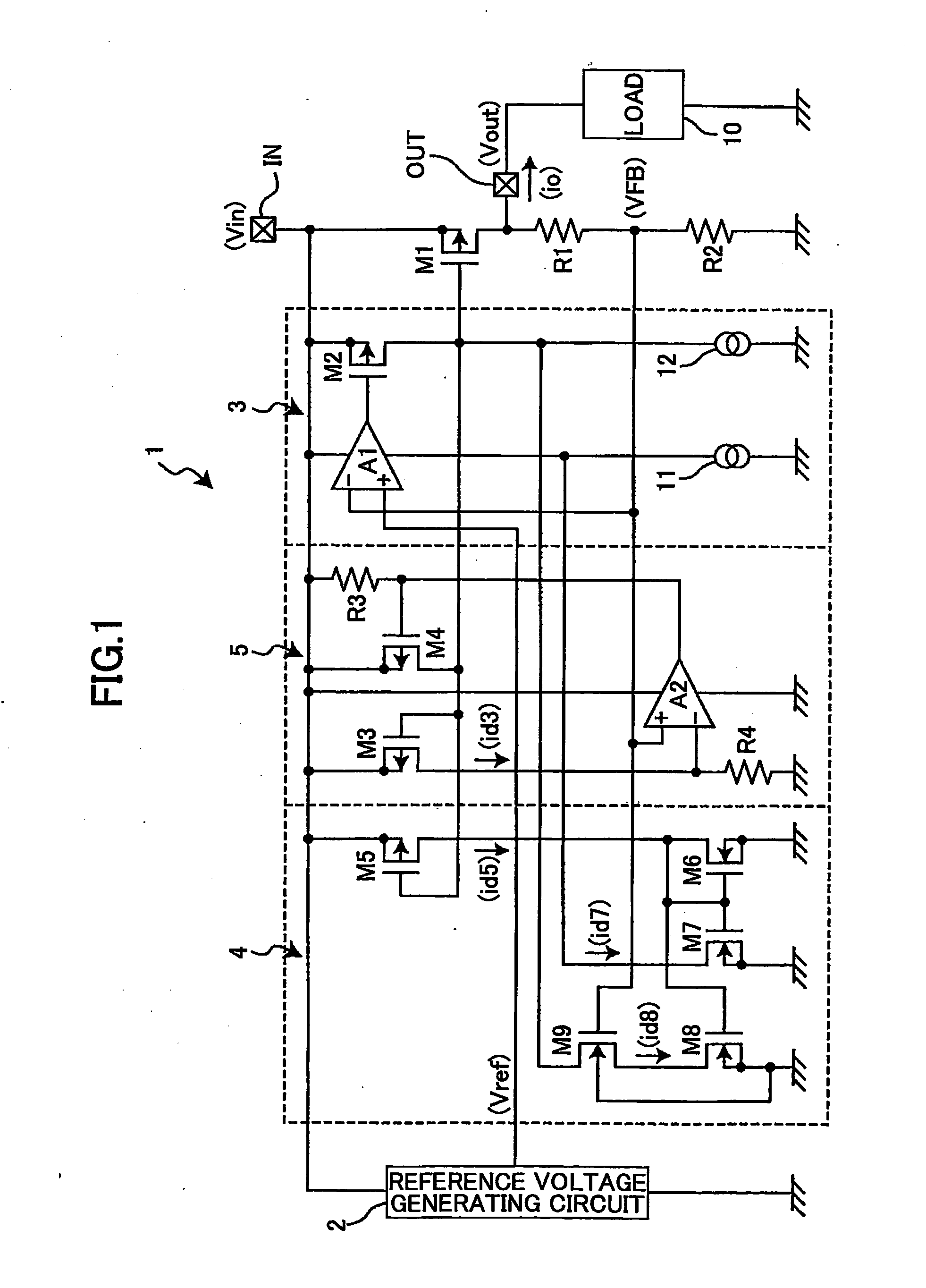 Constant-Voltage Power Supply Circuit with Fold-Back-Type Overcurrent Protection Circuit