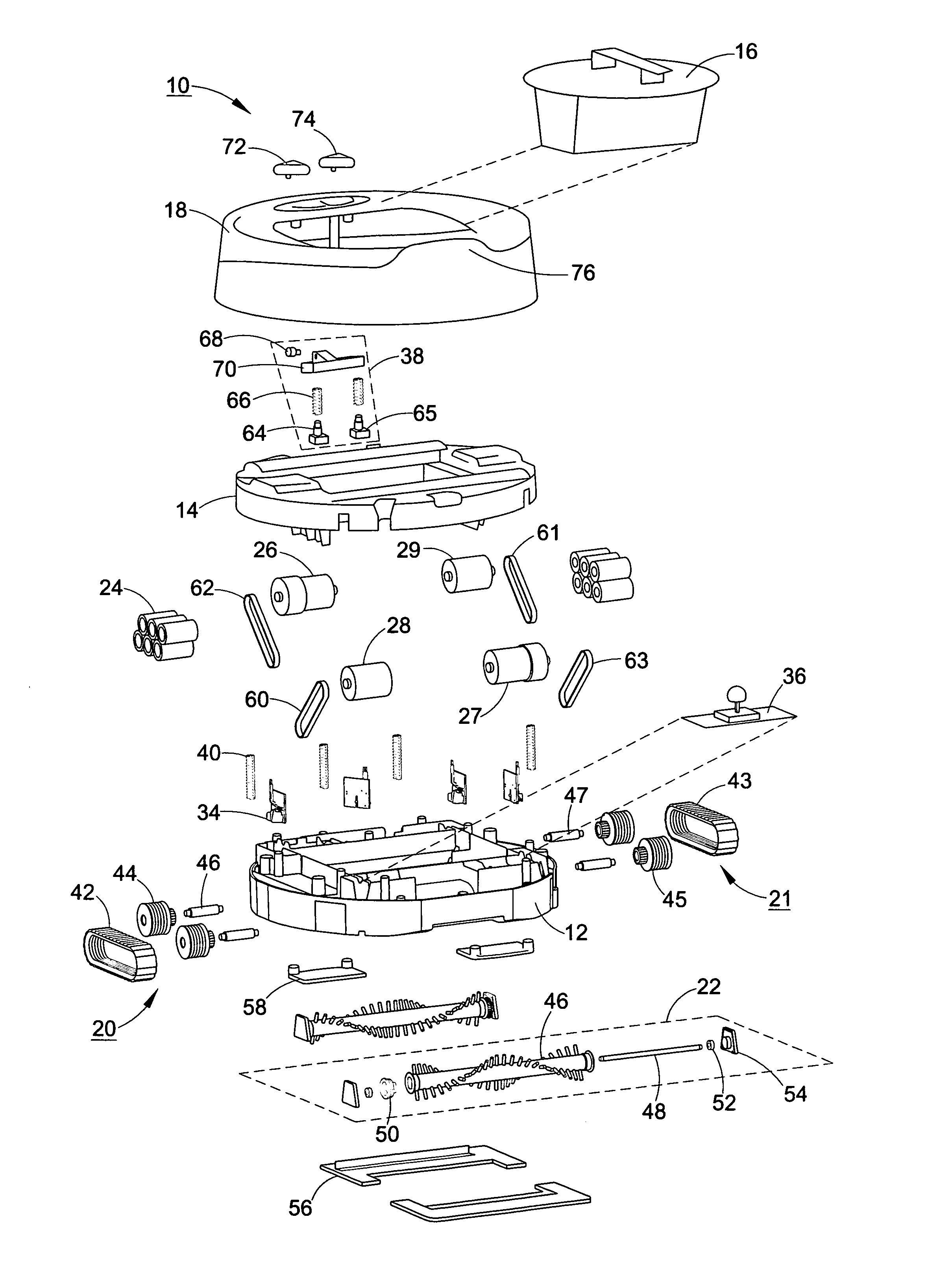 Robotic appliance with on-board joystick sensor and associated methods of operation