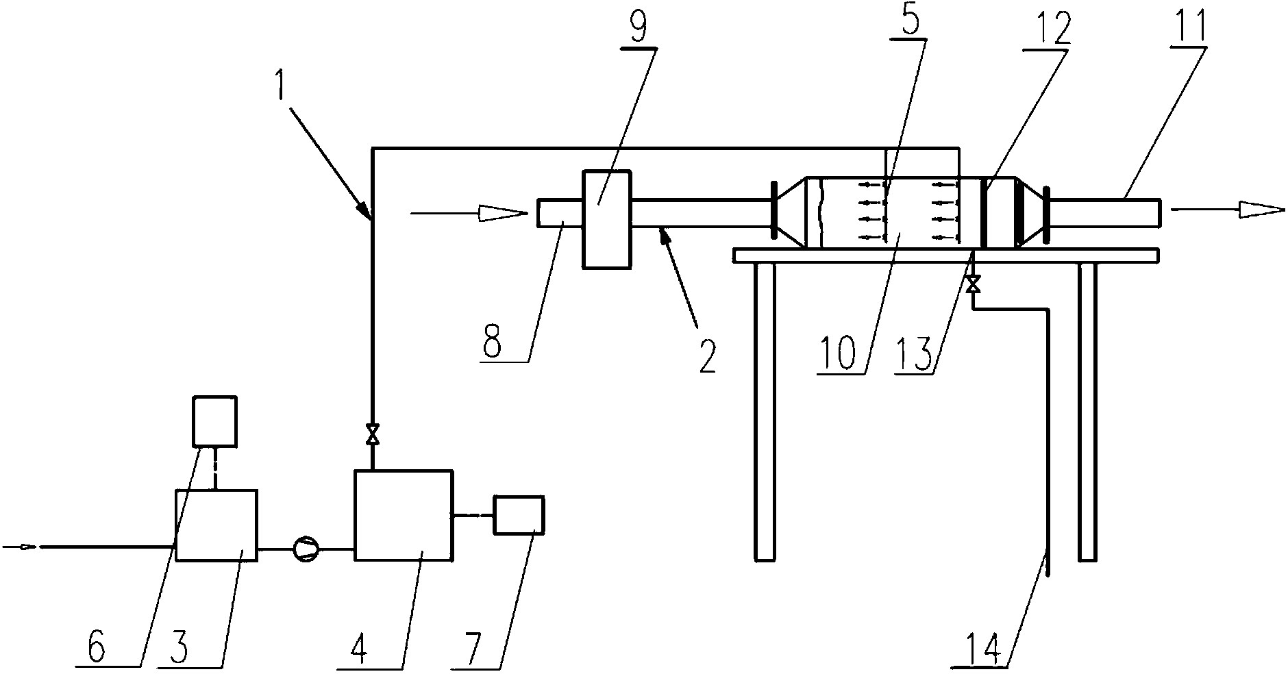 Diesel engine inlet air humidifying system with high humidifying efficiency