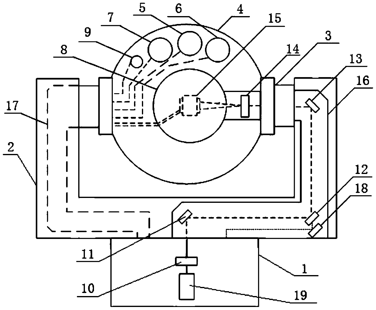 360-degree dead-angle-free short range laser defensive system