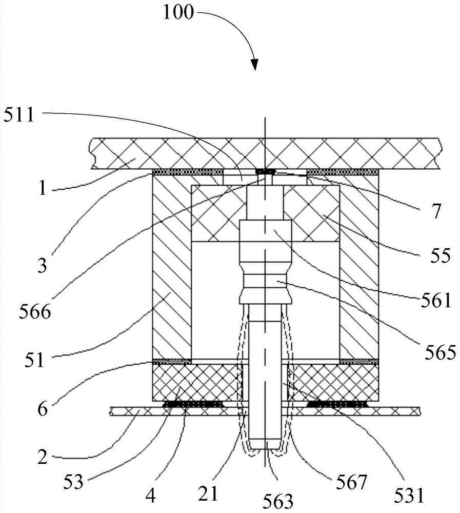 RF coaxial connector and board-to-board RF coaxial connector combination