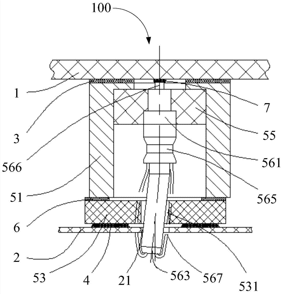 RF coaxial connector and board-to-board RF coaxial connector combination