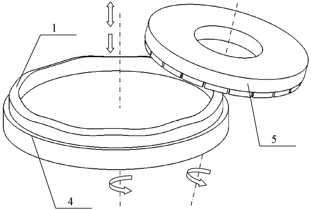 Machining method for complex surface of fluid dynamic pressure and static pressure combined mechanical seal ring for nuclear main pump