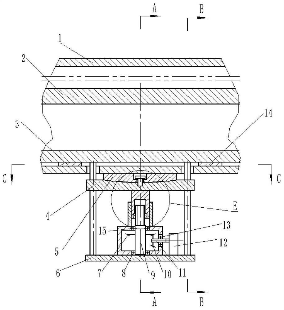 Suspension type freight turnout steel rail follow-up rail locking device and working process thereof