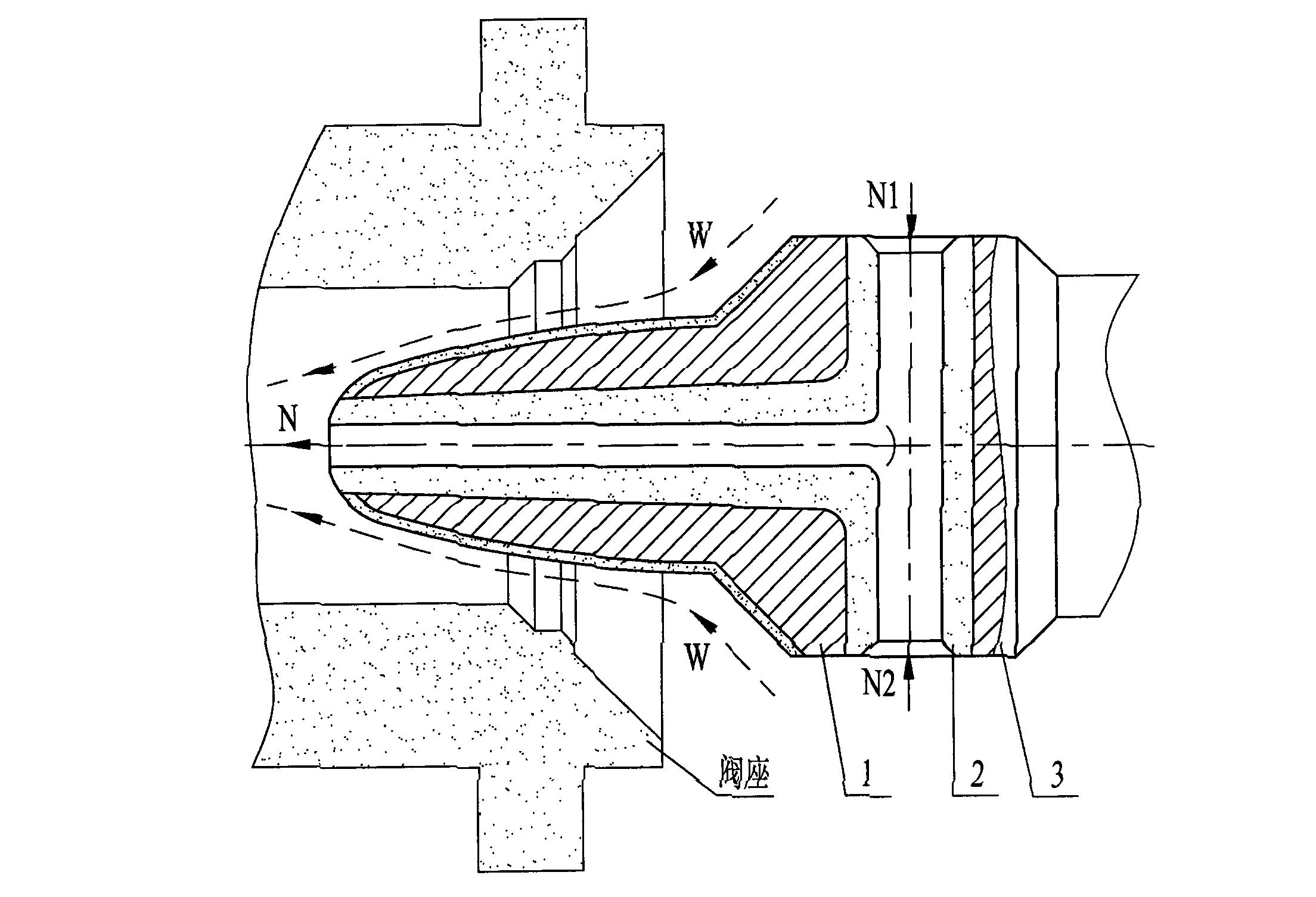 Spool component resistant to cavitation erosion and erosion wear for regulating valve