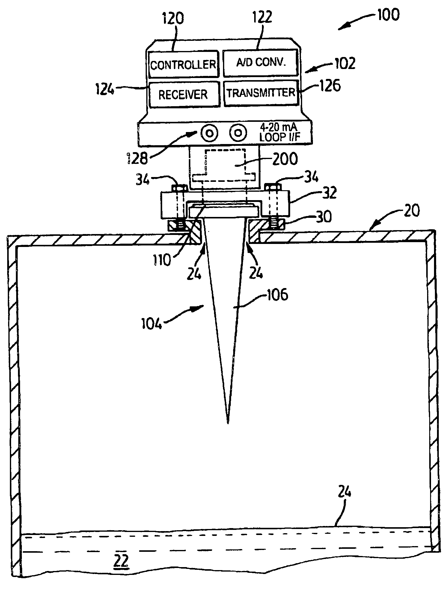 Coupler with waveguide transition for an antenna in a radar-based level measurement system