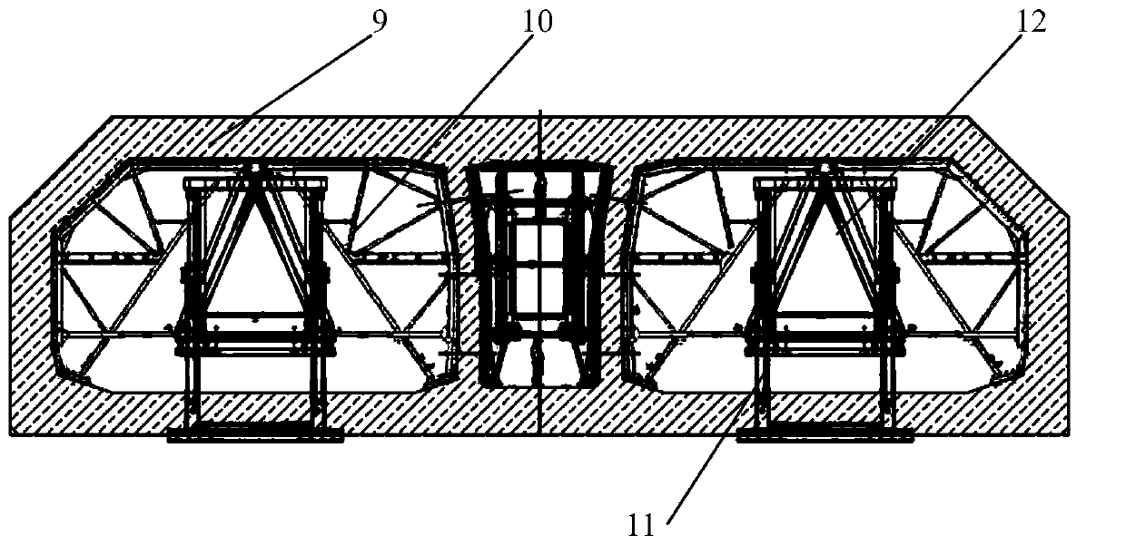 Template system used for overall pouring of large-area tunnel immersed tube